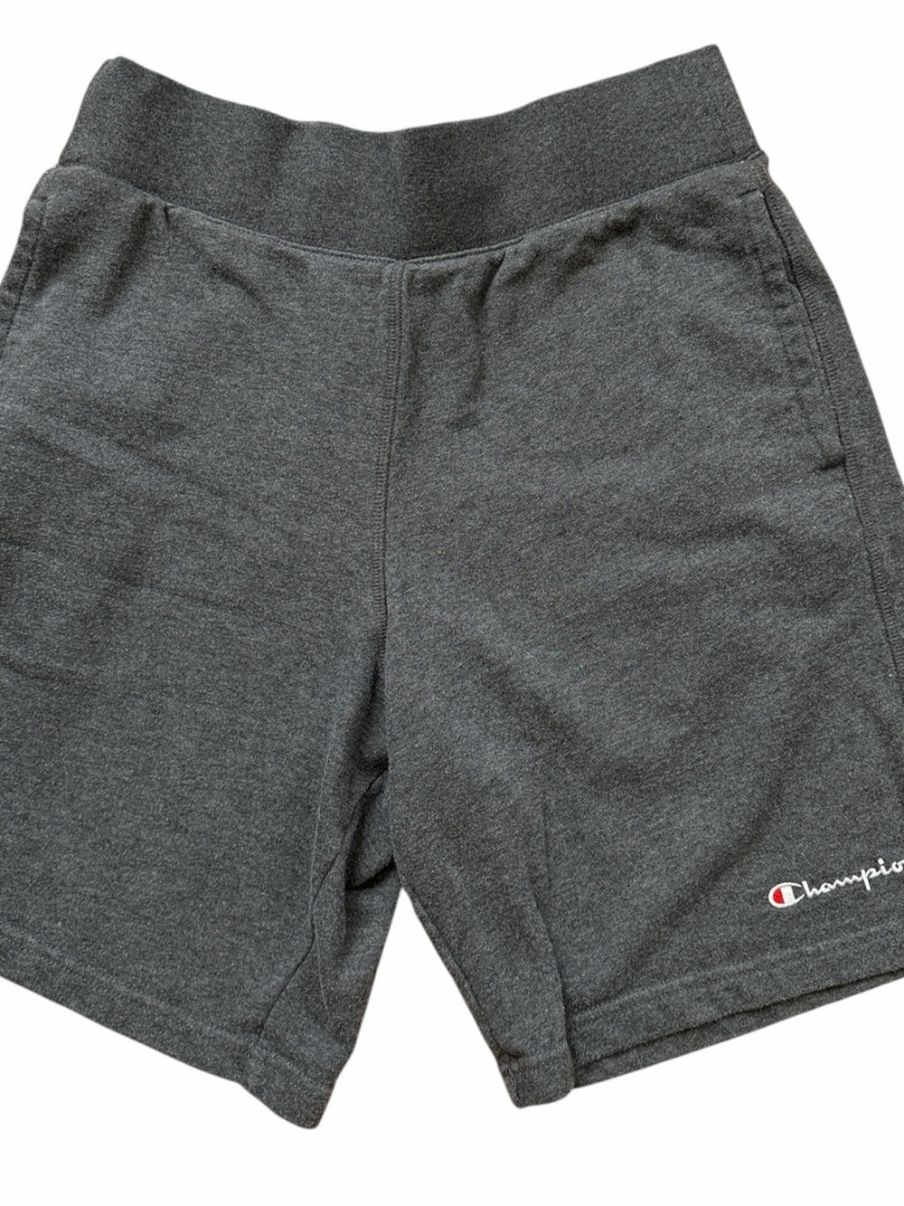 CHAMPION MEN’S HEATHER GREY ATHLETIC SWEAT SHORTS Size M Embroidered Logo